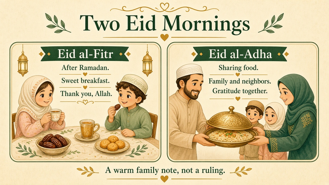 Soft Fitr vs Adha morning note for kids
