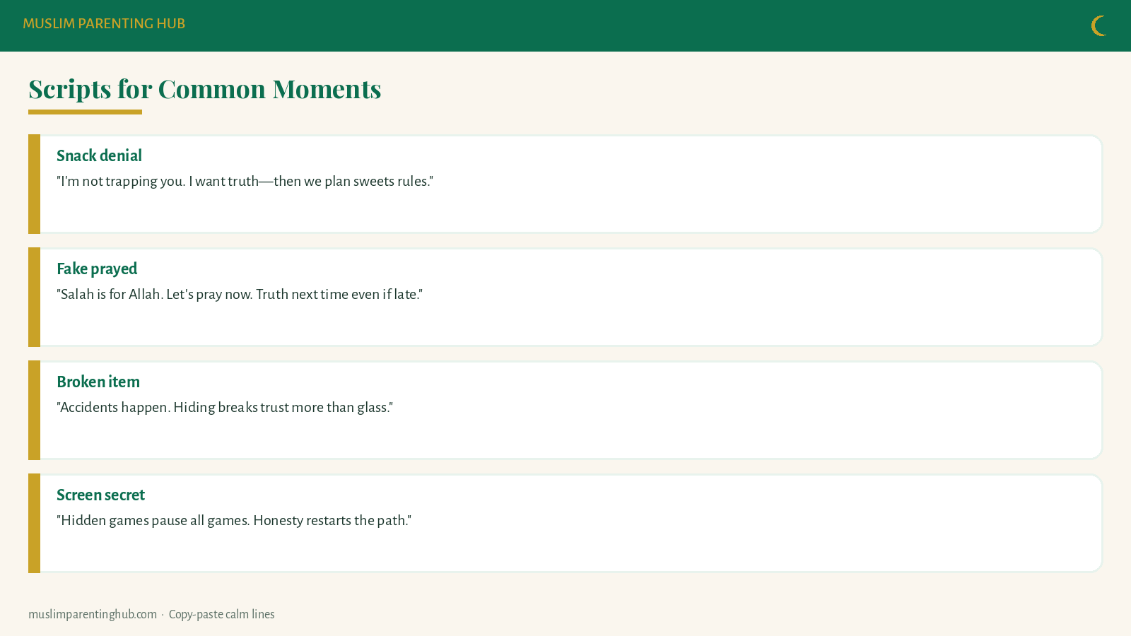 Honesty scripts board