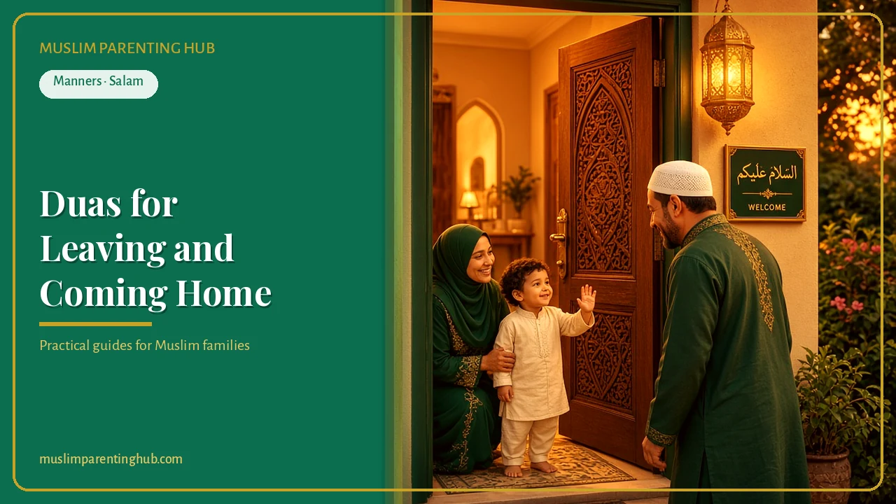 Duas for Leaving and Entering the Home for Kids: Easy Words, the Salam and a Door Routine cover