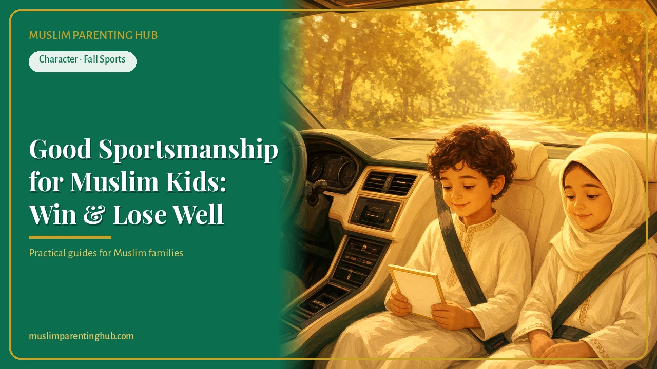 Good sportsmanship for Muslim kids at golden hour — cover