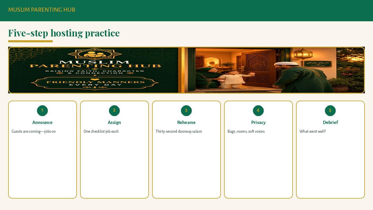 Five-step hosting practice