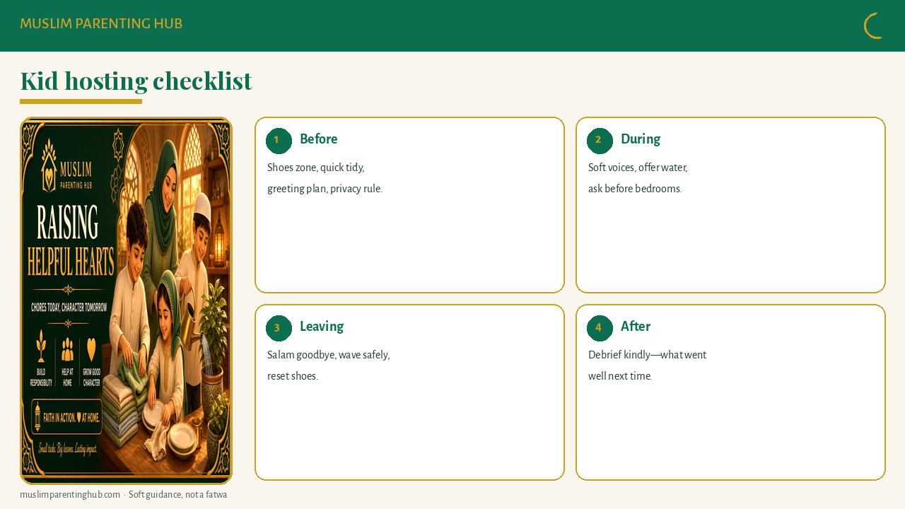 Kid hosting checklist
