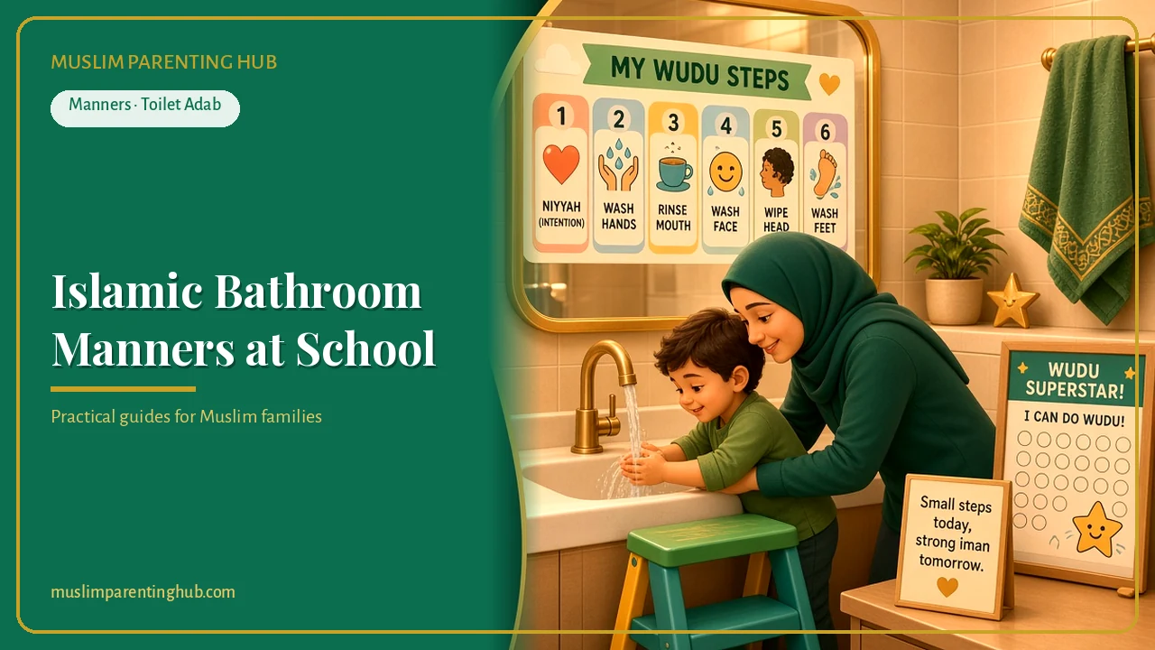 Islamic bathroom manners at school and public restrooms for Muslim kids
