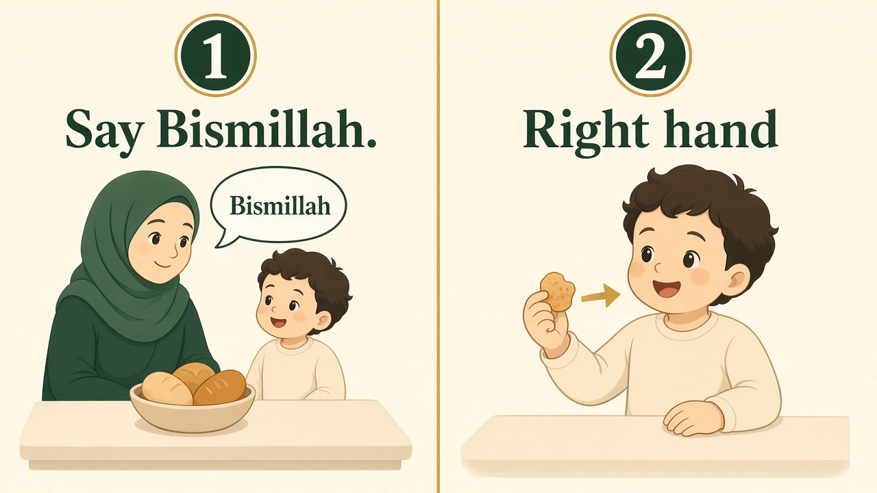 Bismillah and right-hand steps board
