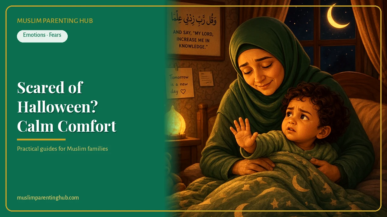 Is Your Child Scared of Halloween Decorations? Calm Islamic Comfort Scripts and Duas for Spooky Season cover