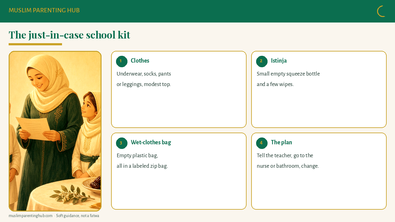 A just-in-case spare clothes kit for school