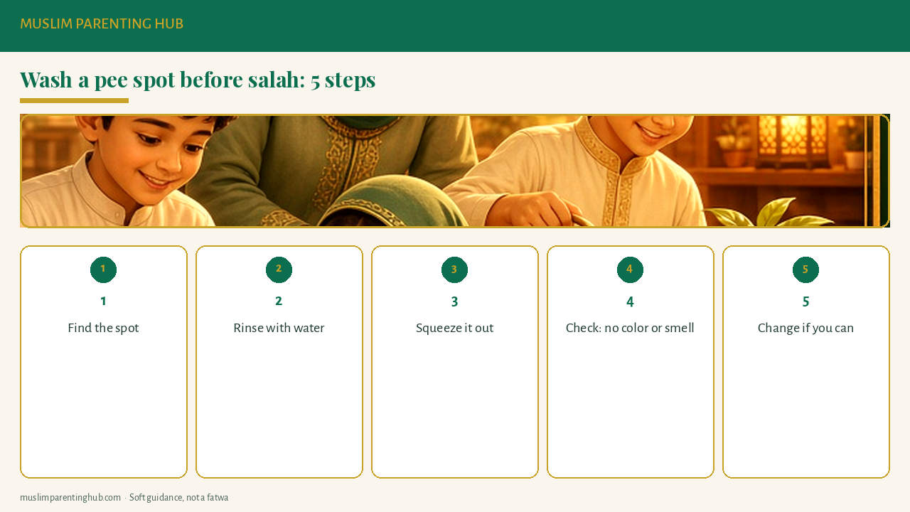 How to wash a pee spot from clothes before salah in five steps for kids
