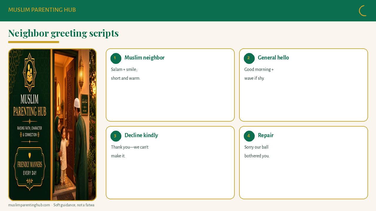 Neighbor greeting scripts