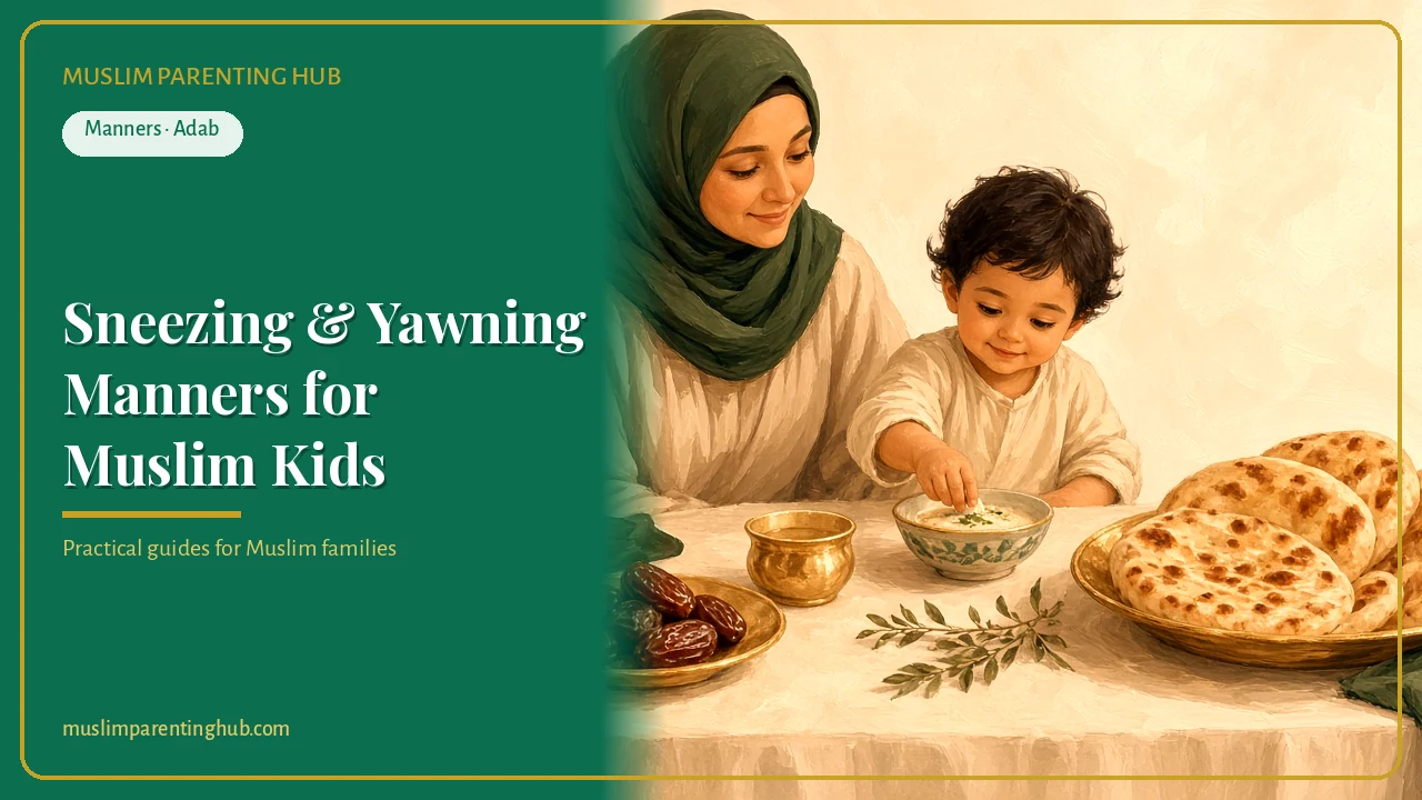 Sneezing and yawning manners for Muslim kids