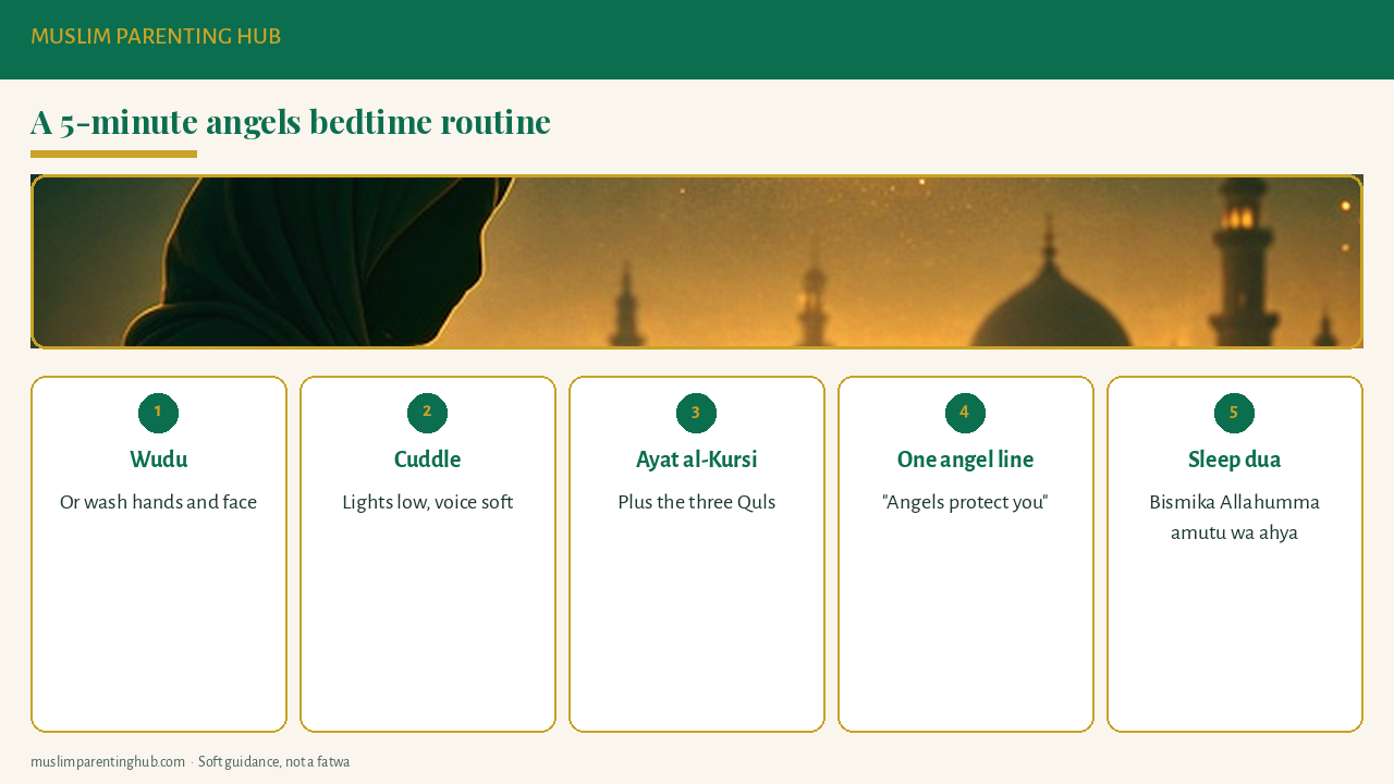 A five-minute angels bedtime routine for Muslim kids