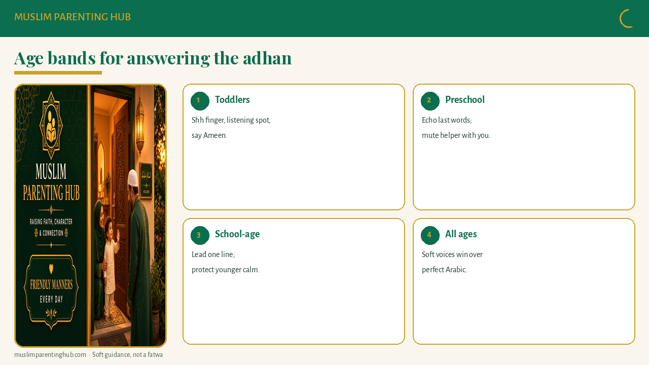 Age bands for answering the adhan
