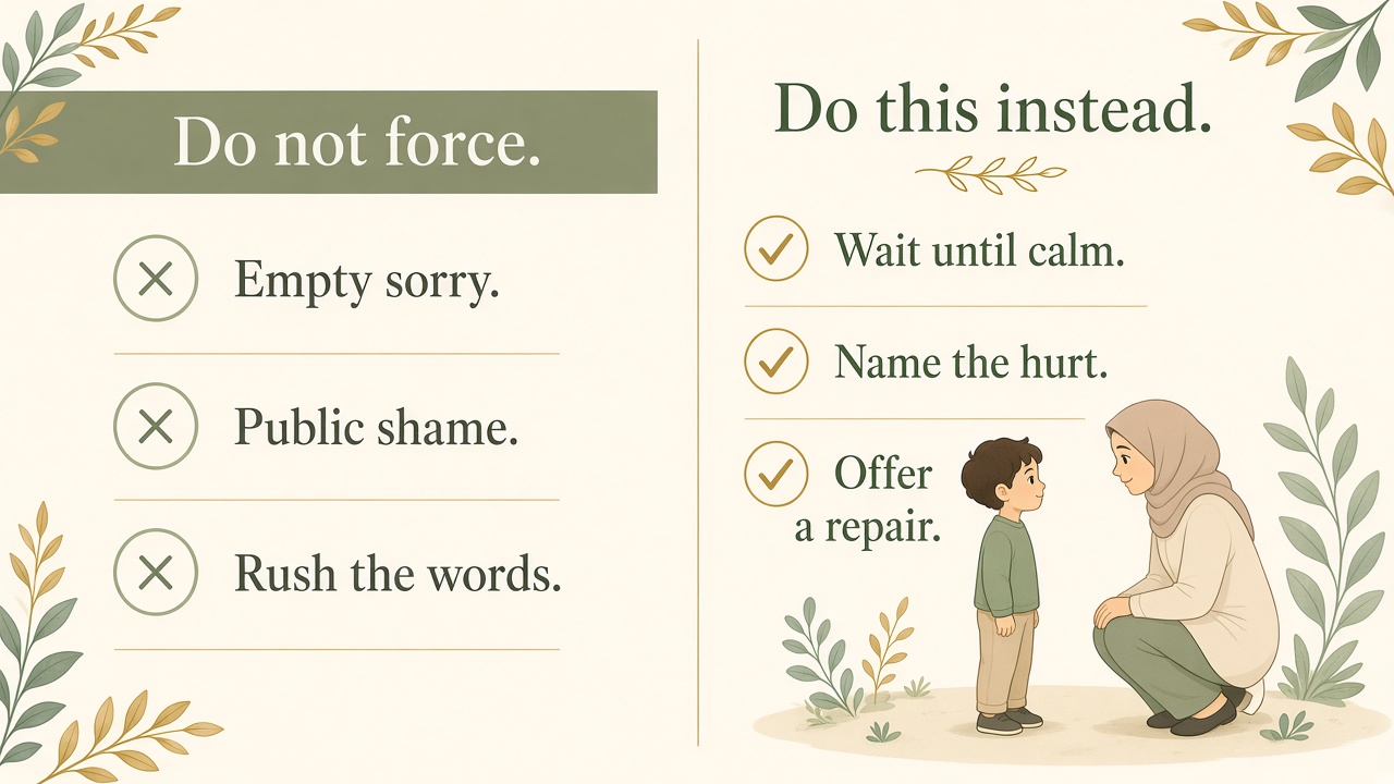 What not to force when kids apologize