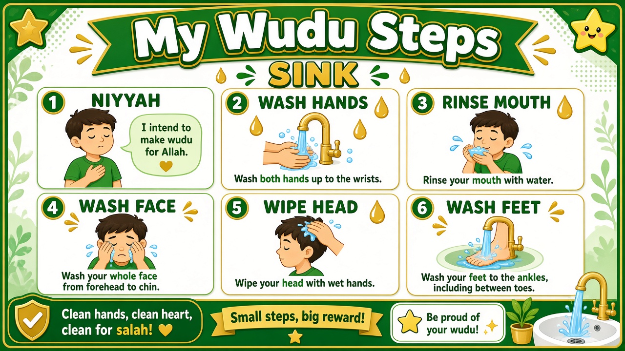 Sink poster wudu steps