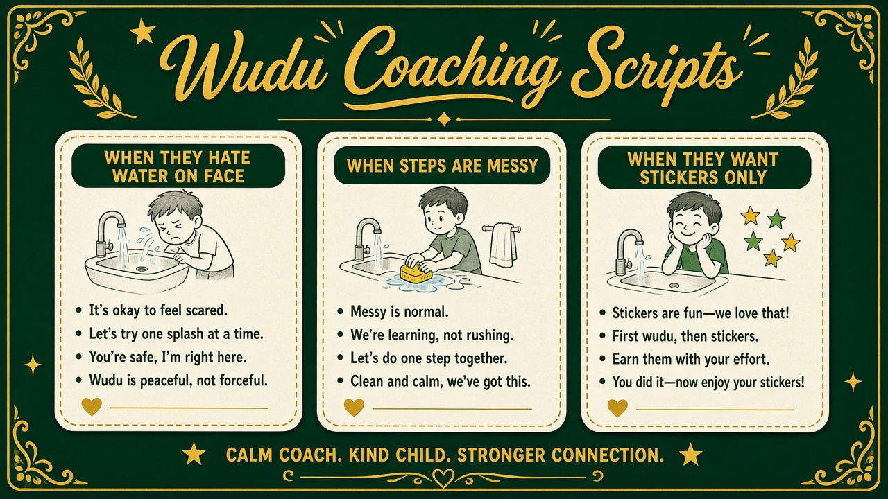 Wudu coaching scripts board