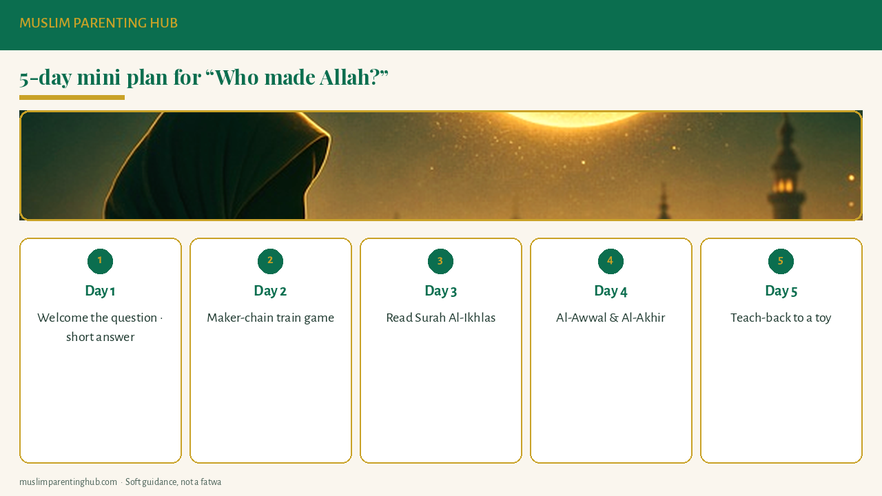 5-day mini plan to answer “Who made Allah?”